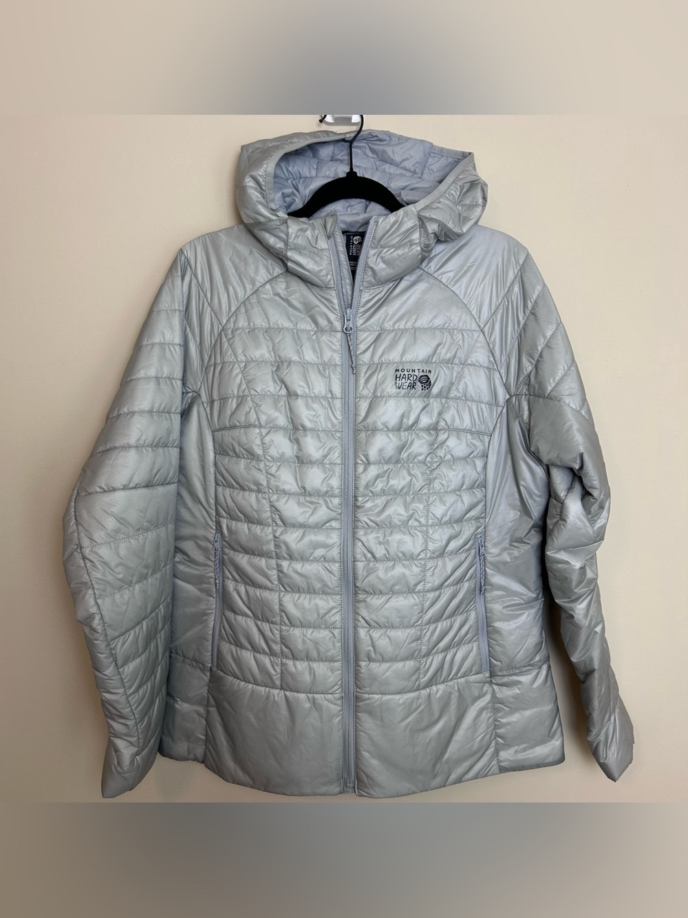 Mountain Hardwear Ghost Shadow Hoody Jacket Women’s Large Glacial Gray Packable